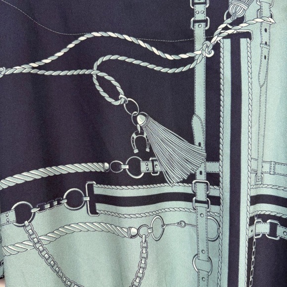 Ann Taylor NWT Kimono Surplice Tie Peplum Career Blouse Green/blue Medium - Picture 4 of 14